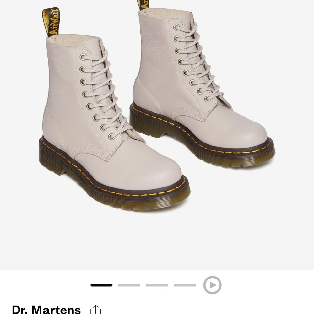 Dr. Martens 1460 Pascal Vintage Taupe Leather Lace Up Boots NIB Size Women’s 10 - Picture 6 of 6